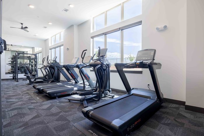 Treadmills and cardio machines in the Garrett Parker fitness center