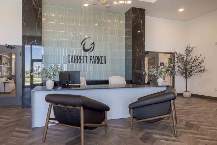 Front desk and lobby in the Garrett Parker leasing office in Parker, CO