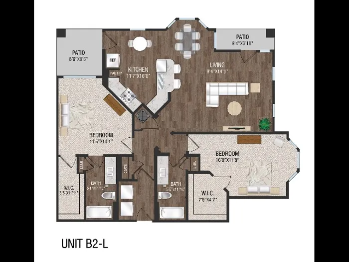 2 Bed 2 Bath, 1st Floor - B2L