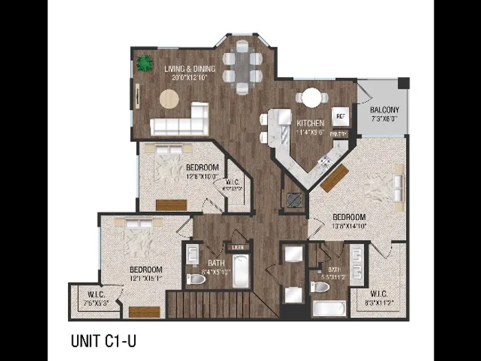 3 Bed 2 Bath - C1U