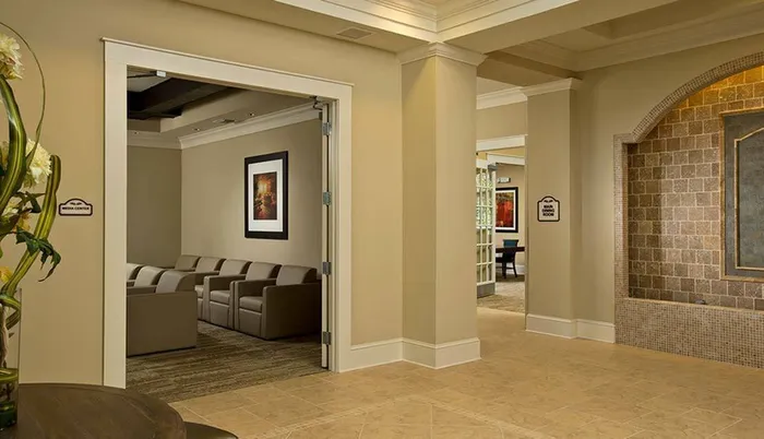 Hotel lobby with seating Sandalwood Village | Naples FL