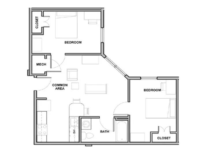 2 Bedroom/1 Bath