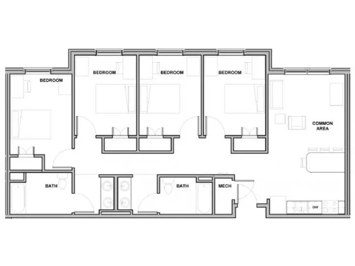 4 Bedroom/2 Bath