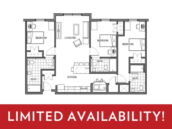 Three bed - 3 bath