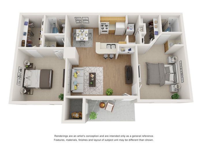 2 bedroom, 2 bathroom, 885 sq ft