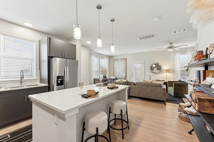 Alaro Apartments, San Antonio TX, Kitchen and Living Room