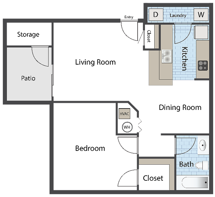 Parkcrest Village A1 One Bedroom
