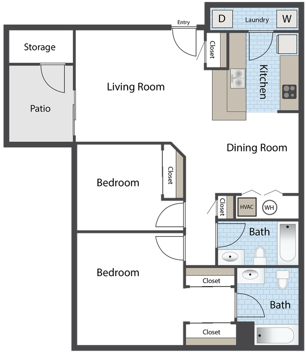 Parkcrest Village C1 Two Bedroom