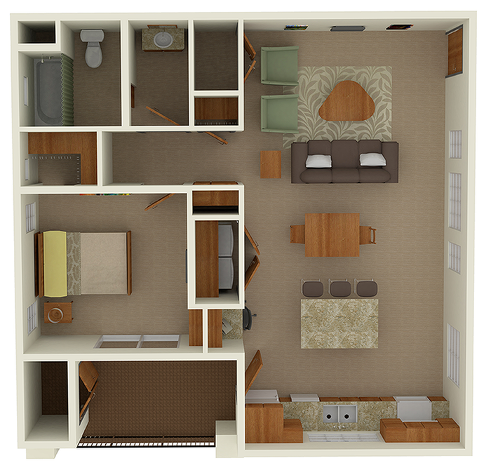 Pecos Vista A1 One Bedroom
