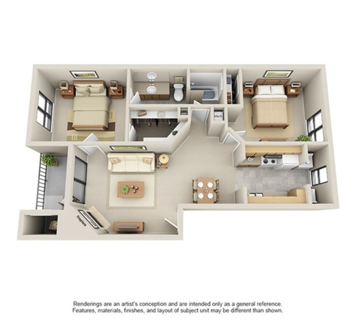 Two Bed One Bath