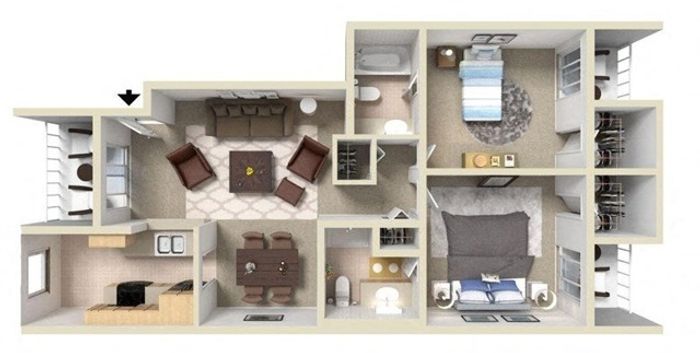 Two Bed Two Bath