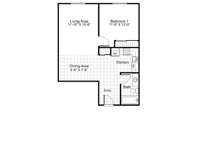 1 Bed 1 Bath  | Colonial Village Apartments | Apartments in Manchester NH