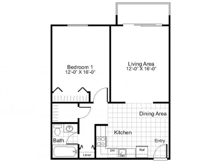 1 Bed 1 Bath  | Colonial Village Apartments | Apartments in Manchester NH