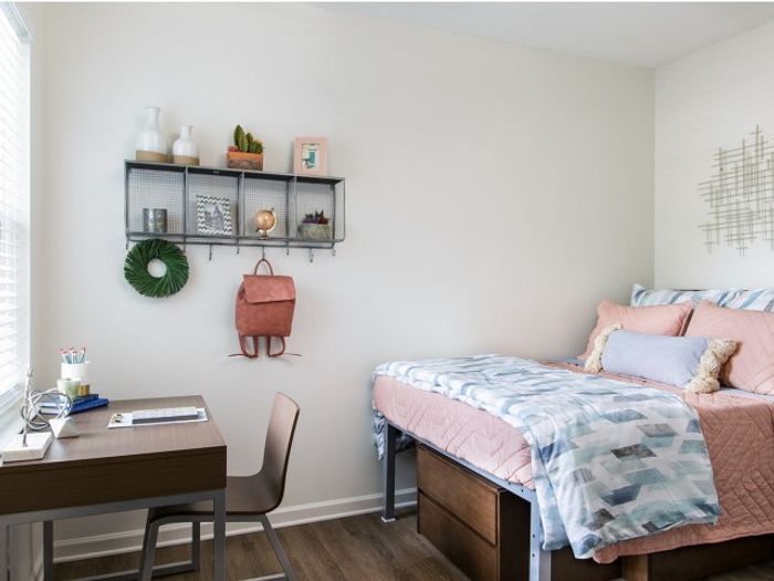 Stylish bedroom with abundant natural light at The Flatts Salisbury