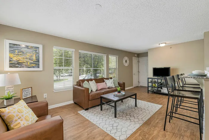 Expansive living room with modern decor