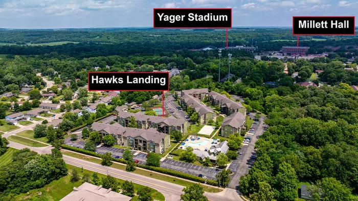 Great location close to campus at Hawks Landing Apartments
