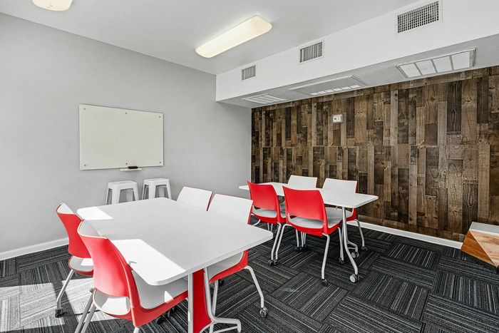 Study room with tables and chairs