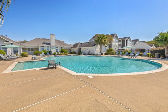 Expansive pool with ample room to spread out at Theater Street Apartments in Lafayette, LA