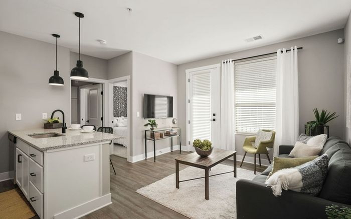 Iron Works Model Kitchen and Living Room