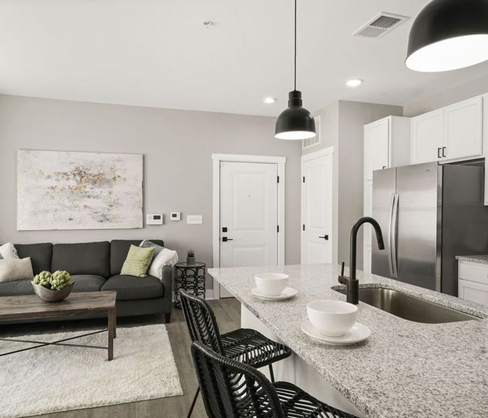 Iron Works Model Kitchen and Living Room