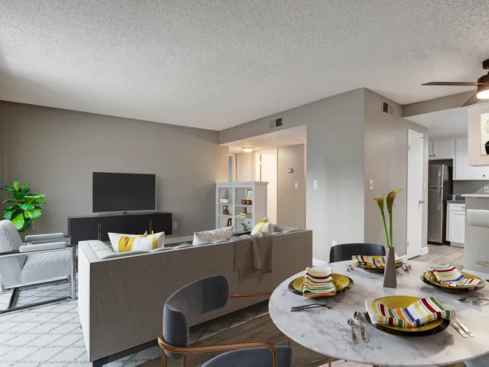 Dining Area & Living Room at River Blu Apartments  Apartments Sacramento