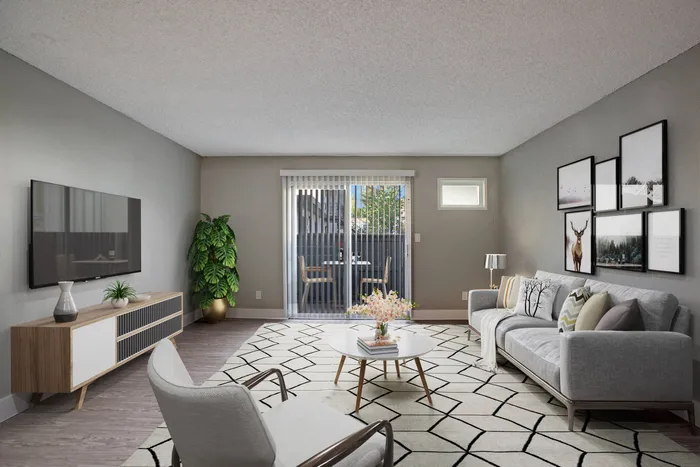 Pleasant Living Room at The Davenport; Apartments In Sacramento