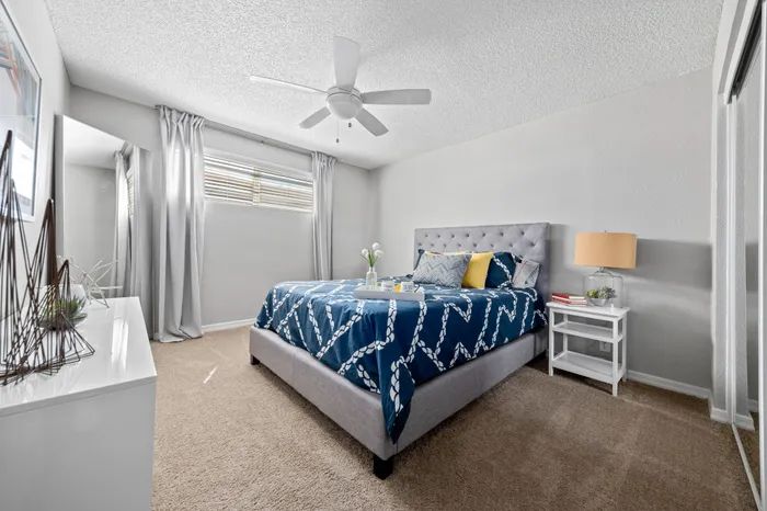 Solaire on Scottsdale | Tempe, AZ | Carpeted Bedroom w/ Ceiling Fan