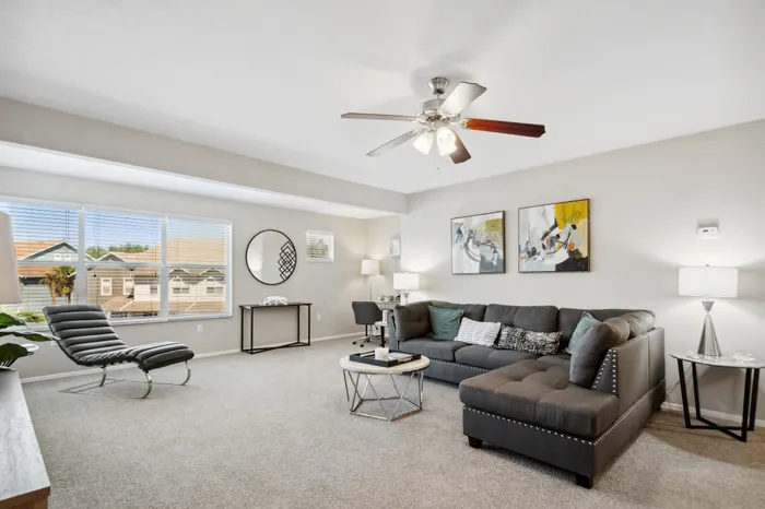 Calais Park Apartments | St. Petersburg, FL | Spacious Living Room w/ Ceiling Fan