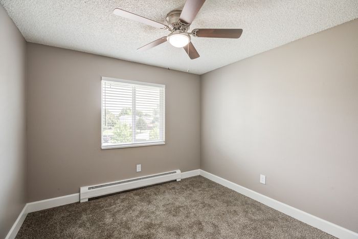 Carpet Bedroom with Ceiling Fan