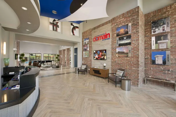 Lobby Domain Oxford in Leasing Office | Oxford MS Student Apartments