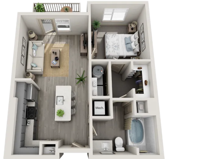 One bedroom apartment Riverside Place