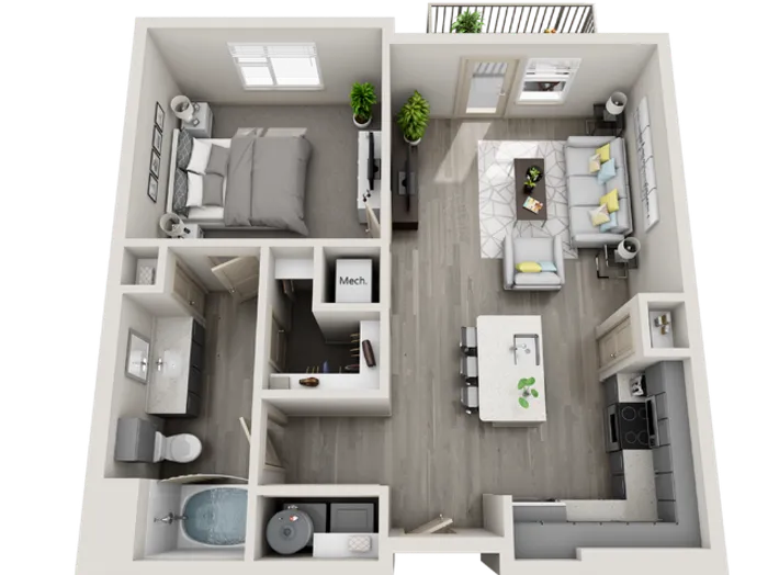Riverside Place One Bedroom Apartment