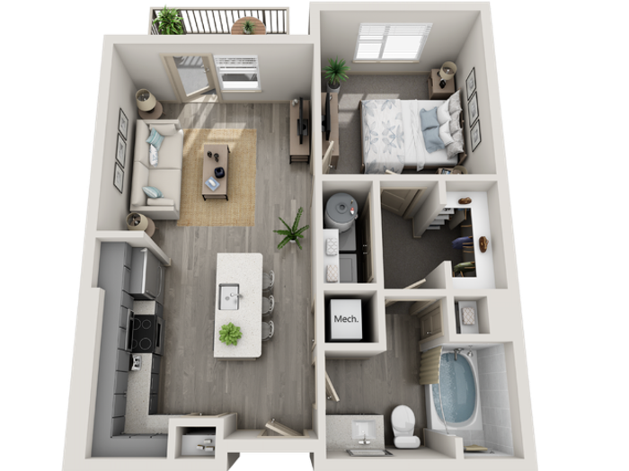 Riverside Place One Bedroom Apartment