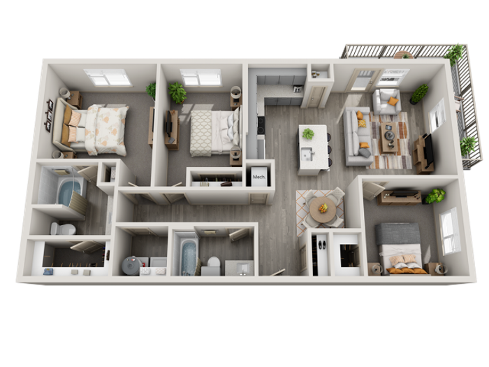 Riverside Place Three Bedroom Apartment