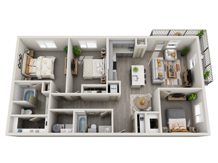Riverside Place Three Bedroom Apartment