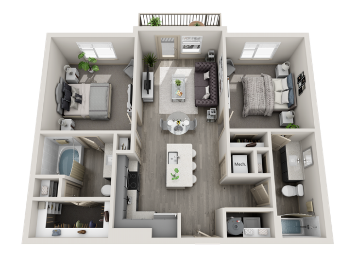 Riverside Place Two Bedroom Apartment
