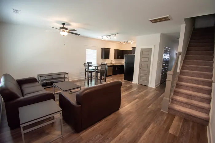 Living Area, Kitchen, and Stairwell
