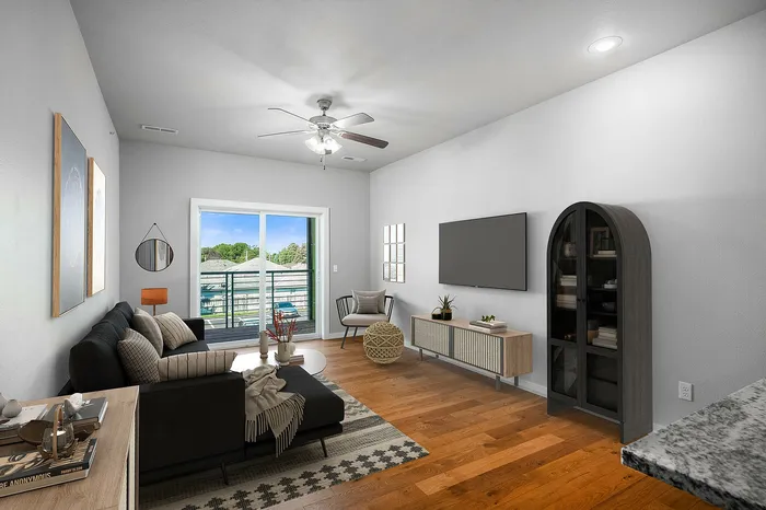 Staged Living Room at The Edge Luxury Apartments