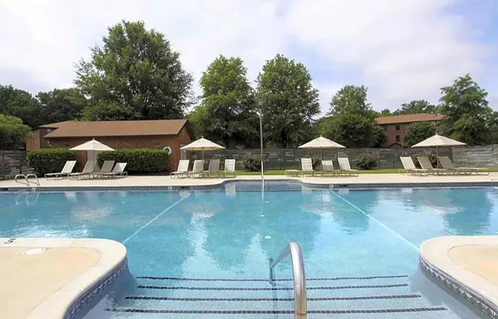 Swimming Pool Area At Green Tree Apartment