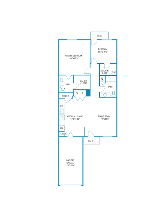 Two Bedroom One and Half Bath