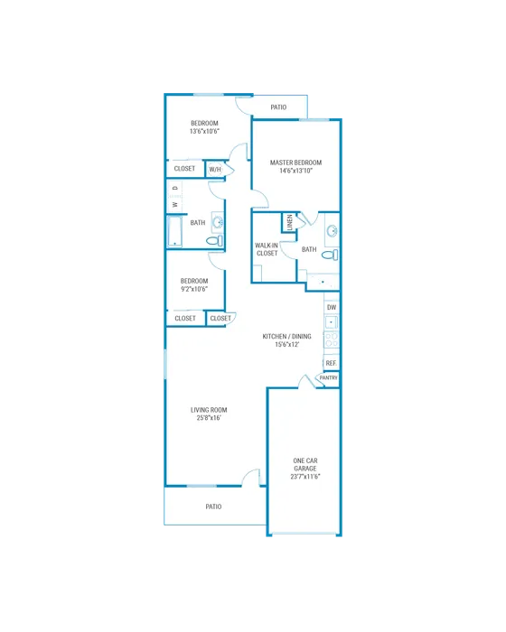 Three Bedroom Two Bath