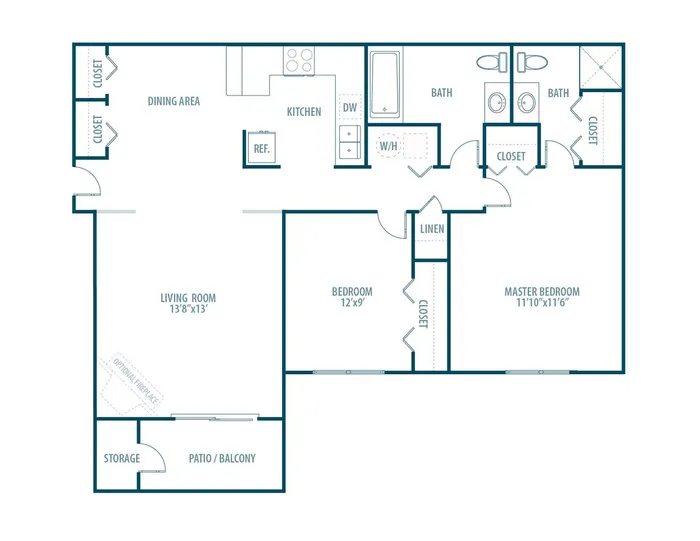 floor plan two bedroom