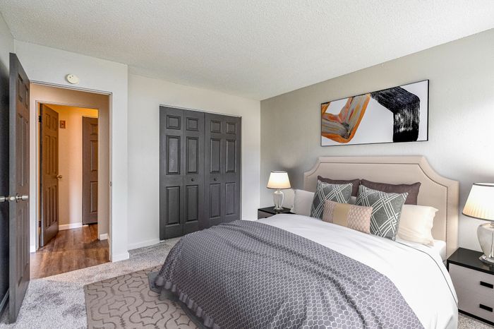 Updated Apartments Featuring Carpeted Floors, Neutral Paint Schemes, Granite Style Counters, Hardwood Style Floors, Shaker Style Cabinets, Matching Appliances, Spacious Closets