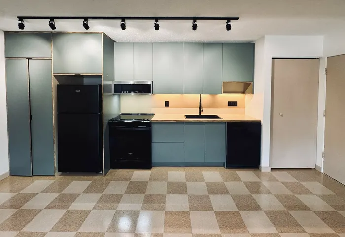 New! 2BD, 1BA - 800SF -Premium Plus-Available 4/6! Modern kitchen with sleek cabinets, stylish lighting, and new modern flooring.