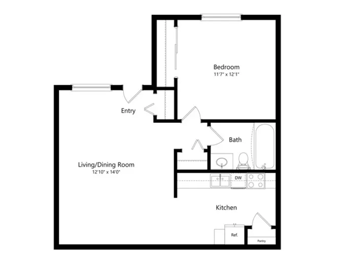 One Bedroom One Bathroom Columbus, OH Apartment