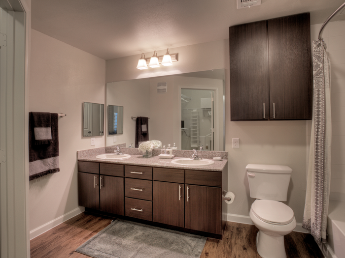 Master Bathroom | Two Bedroom | Double sink Vanity | Southpark Crossing Apts