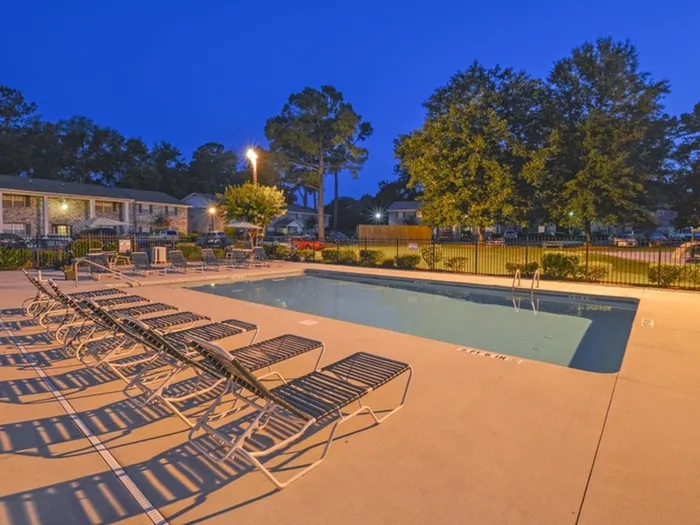 Pool | Evening | Magnolia Place Apartments