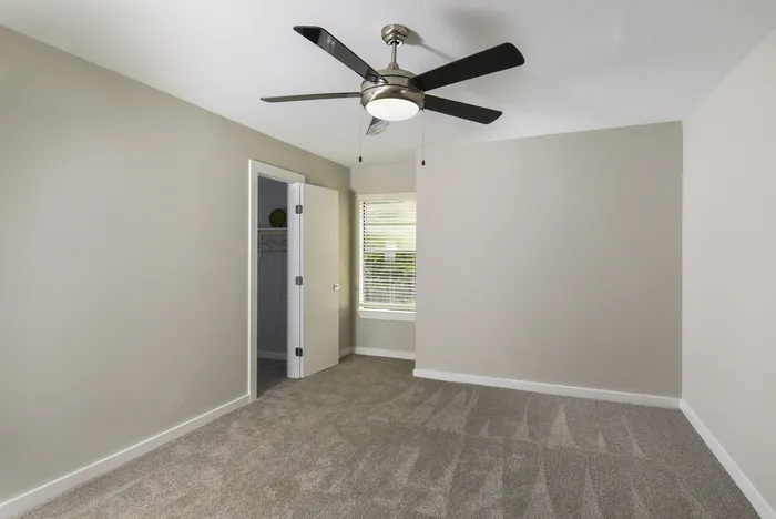Bedroom | Carpet | Large Walk in Closet | Ceiling Fan
