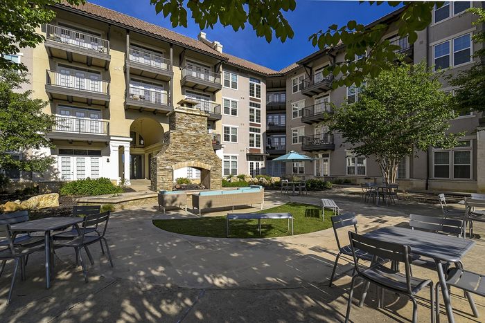 Courtyard with gas fireplace