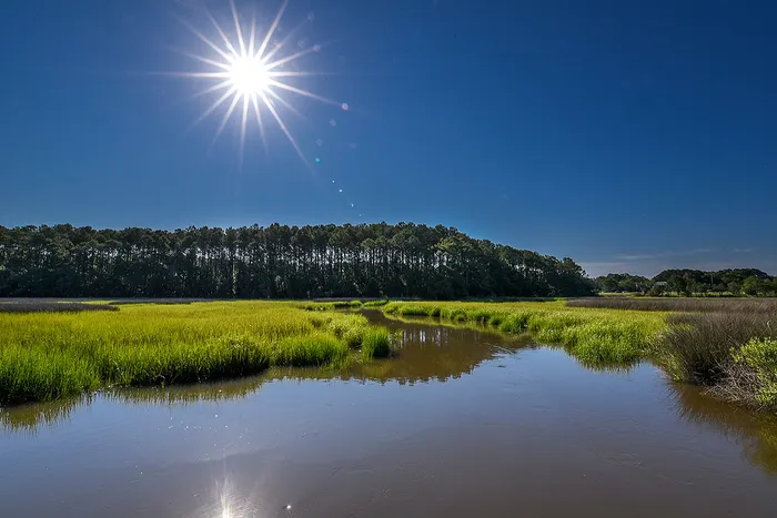 Moon over the Marsh area